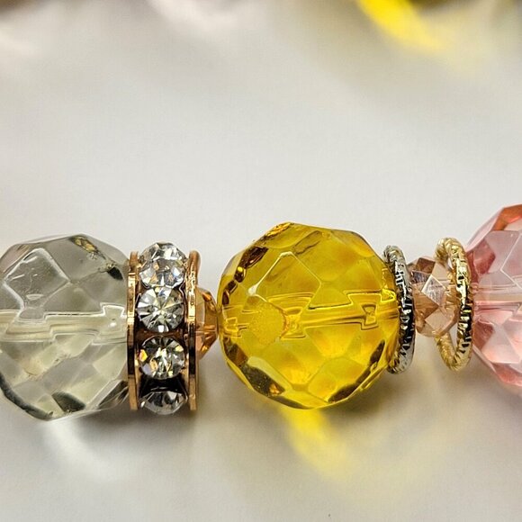 Multicolored Crystal Beaded Stretch Bracelet - Picture 3 of 10